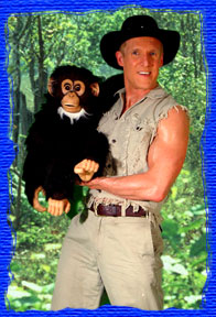 mark dolson puppet shows magic magicians Mark A.S. Dolson as Safari Markan Animal Theme show is a Crocodile Dundee flavor